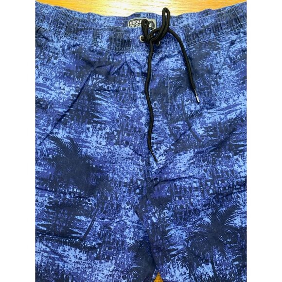 Mens Nitrous Black XL Board Shorts With Palm Tree Print Blue - Picture 3 of 5